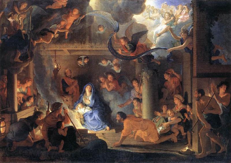 LE BRUN, Charles Adoration of the Shepherds Spain oil painting art